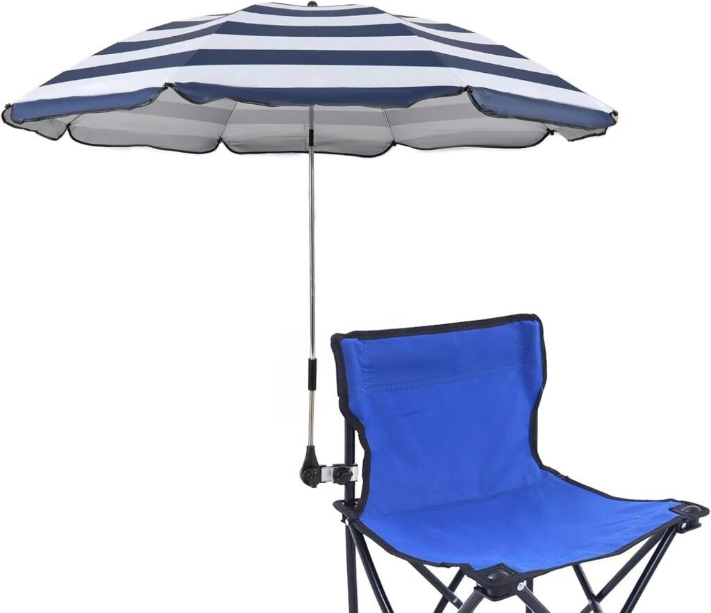 STARRY CITY Chair Umbrellas with Universal Adjustable Clamp,Clip on Parasol Sun Shade for Patio Beach Wheelchairs Golf Carts