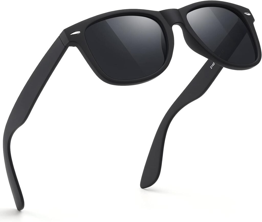 Sunglasses Men Polarized Sunglasses for Mens and Womens,Black Retro Sun Glasses Driving Fishing UV Protection