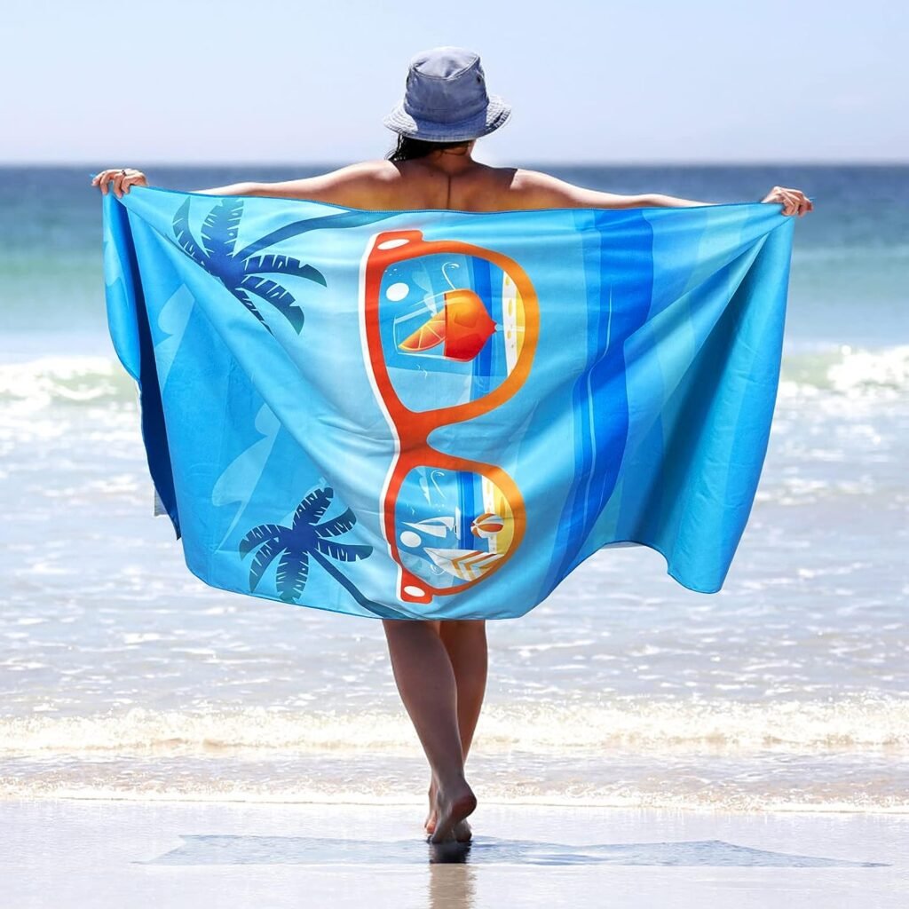 Yunaeduo Microfiber Beach Towels for Adults - Quick Dry Lightweight Beach Towel - Oversized Beach Towel (31.5”x63”) Super Absorbent - Large Sand Free Beach Towel - Travel Towel, Beach Accessories
